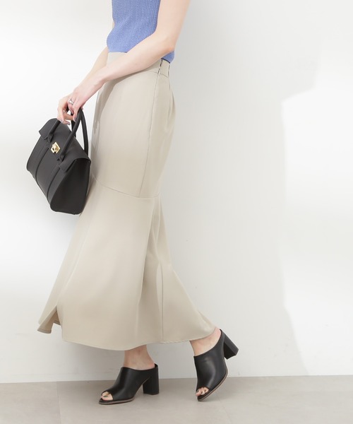 N.（N. Natural Beauty Basic）（エヌエヌナチュラルビューティーベーシック）の「【S Size Line】◆スリットマーメイドスカート（スカート・レディース・チャコール/オフホワイト・SMALL/MEDIUM）」の17枚目の写真