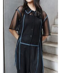 MURUA | パイピングメッシュシャツ(シャツ/ブラウス)