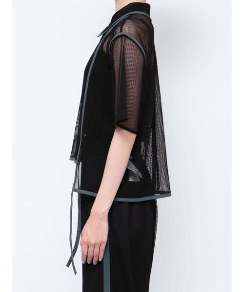 MURUA（ムルーア）の「パイピングメッシュシャツ（シャツ/ブラウス・レディース・アイボリー/ブラック・FREE）」の15枚目の写真