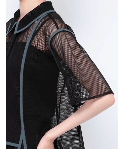 MURUA（ムルーア）の「パイピングメッシュシャツ（シャツ/ブラウス・レディース・アイボリー/ブラック・FREE）」の18枚目の写真