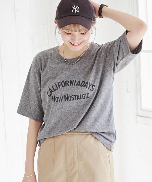 coen（コーエン）の「スラブプリントTシャツ（Tシャツ/カットソー・レディース・ホワイト/グレー・M/L）」の2枚目の写真