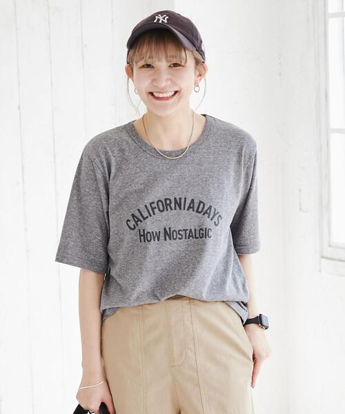 coen（コーエン）の「スラブプリントTシャツ（Tシャツ/カットソー・レディース・ホワイト/グレー・M/L）」の3枚目の写真