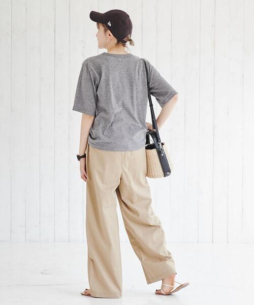 coen（コーエン）の「スラブプリントTシャツ（Tシャツ/カットソー・レディース・ホワイト/グレー・M/L）」の5枚目の写真