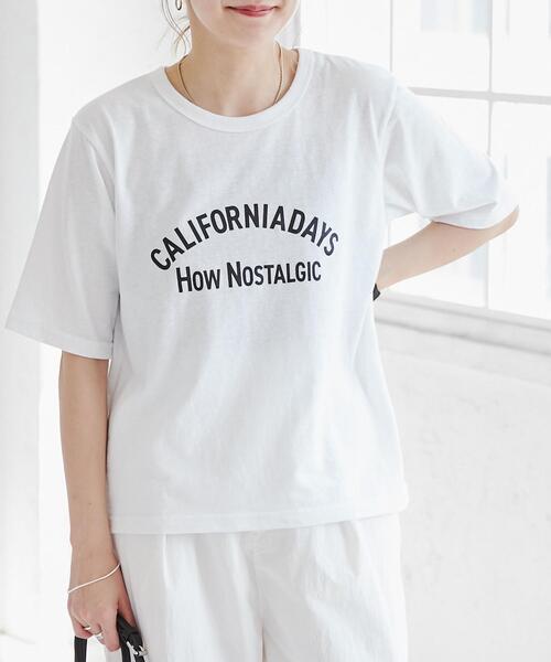 coen（コーエン）の「スラブプリントTシャツ（Tシャツ/カットソー・レディース・ホワイト/グレー・M/L）」の6枚目の写真