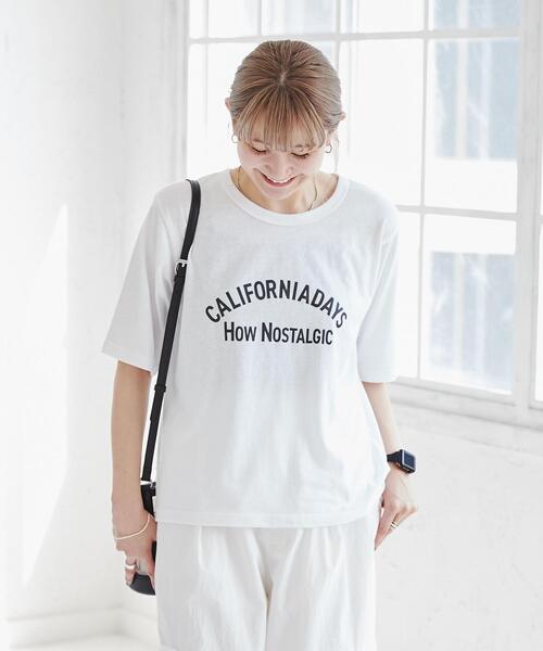 coen（コーエン）の「スラブプリントTシャツ（Tシャツ/カットソー・レディース・ホワイト/グレー・M/L）」の7枚目の写真