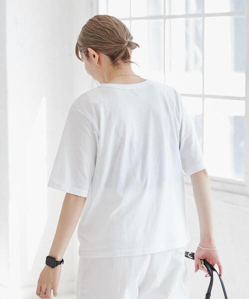 coen（コーエン）の「スラブプリントTシャツ（Tシャツ/カットソー・レディース・ホワイト/グレー・M/L）」の14枚目の写真