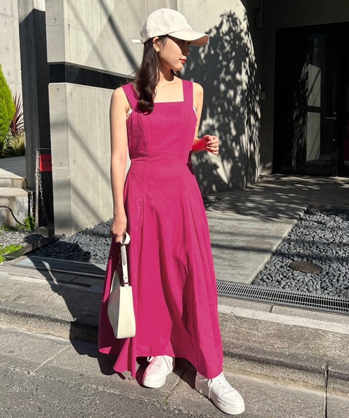 one after another NICE CLAUP(ワンアフターアナザーナイスクラップ)の「バックリボン/フレアジャンスカ(ワンピース・レディース・ブラック/オフホワイト/ピンク/ラベンダー・FREE)」の22枚目の写真