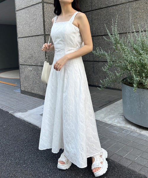 one after another NICE CLAUP(ワンアフターアナザーナイスクラップ)の「バックリボン/フレアジャンスカ(ワンピース・レディース・ブラック/オフホワイト/ピンク/ラベンダー・FREE)」の13枚目の写真