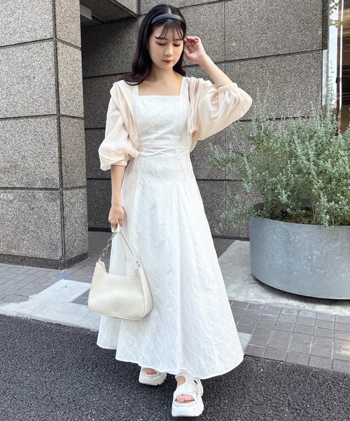 one after another NICE CLAUP(ワンアフターアナザーナイスクラップ)の「バックリボン/フレアジャンスカ(ワンピース・レディース・ブラック/オフホワイト/ピンク/ラベンダー・FREE)」の17枚目の写真