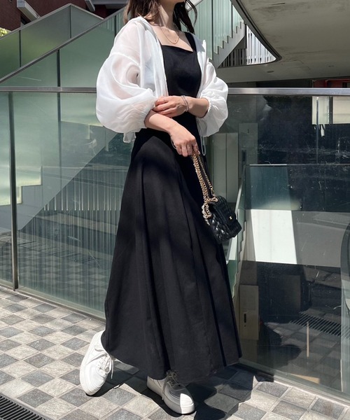 one after another NICE CLAUP(ワンアフターアナザーナイスクラップ)の「バックリボン/フレアジャンスカ(ワンピース・レディース・ブラック/オフホワイト/ピンク/ラベンダー・FREE)」の21枚目の写真