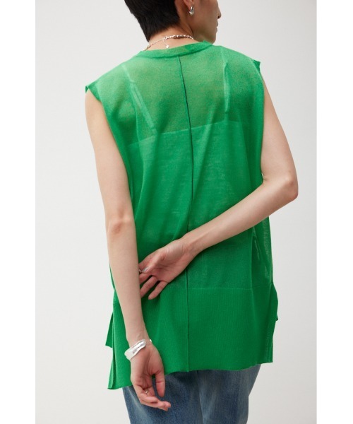 crie conforto（クリーコンフォルト）の「配色ラインシアーニットプルオーバー（ニット/セーター・レディース・ネイビー/グリーン/杢グレー・FREE）」の21枚目の写真