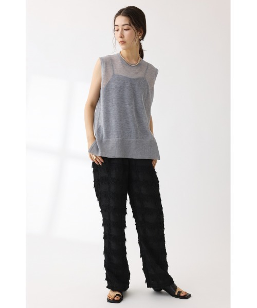 crie conforto（クリーコンフォルト）の「配色ラインシアーニットプルオーバー（ニット/セーター・レディース・ネイビー/グリーン/杢グレー・FREE）」の5枚目の写真