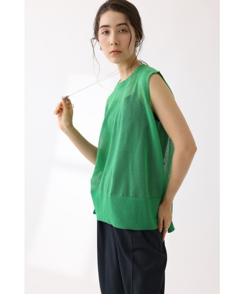 crie conforto（クリーコンフォルト）の「配色ラインシアーニットプルオーバー（ニット/セーター・レディース・ネイビー/グリーン/杢グレー・FREE）」の11枚目の写真