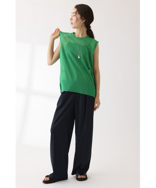 crie conforto（クリーコンフォルト）の「配色ラインシアーニットプルオーバー（ニット/セーター・レディース・ネイビー/グリーン/杢グレー・FREE）」の12枚目の写真