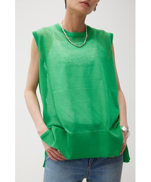 crie conforto（クリーコンフォルト）の「配色ラインシアーニットプルオーバー（ニット/セーター・レディース・ネイビー/グリーン/杢グレー・FREE）」の14枚目の写真