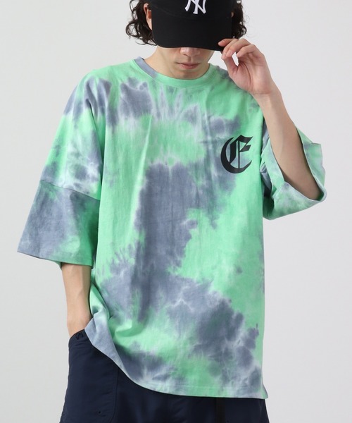 RE730（アールイーセブンサーティー）の「RE730 タイダイ染めドルマン半袖Tシャツ（Tシャツ/カットソー・メンズ・ブラック/ブルー/グリーン・L/XL/M）」の2枚目の写真