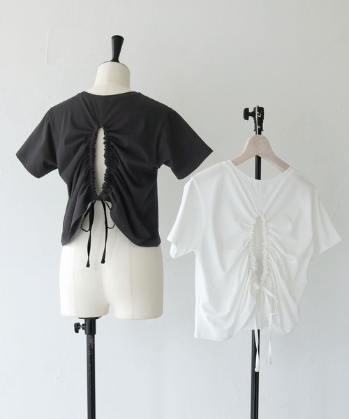 cheriella（シェリエラ）の「【cheriella】WEB限定バックストリングTシャツ（Tシャツ/カットソー・レディース・ブラック/ホワイト・M）」の7枚目の写真