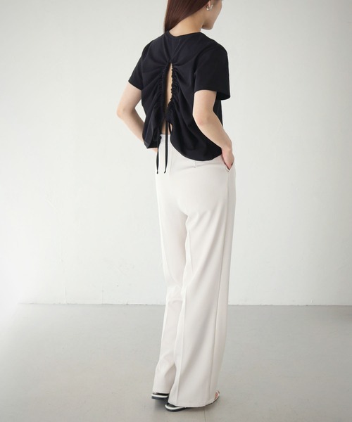 cheriella（シェリエラ）の「【cheriella】WEB限定バックストリングTシャツ（Tシャツ/カットソー・レディース・ブラック/ホワイト・M）」の5枚目の写真