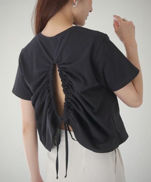 cheriella（シェリエラ）の「【cheriella】WEB限定バックストリングTシャツ（Tシャツ/カットソー・レディース・ブラック/ホワイト・M）」の11枚目の写真