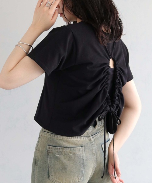 cheriella（シェリエラ）の「【cheriella】WEB限定バックストリングTシャツ（Tシャツ/カットソー・レディース・ブラック/ホワイト・M）」の13枚目の写真