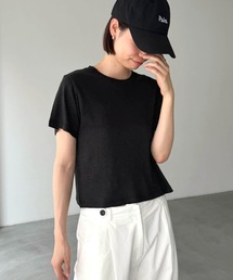 CANAL JEAN | El mar(エルマール) リネン混スラブ半袖Tシャツ(Tシャツ/カットソー)