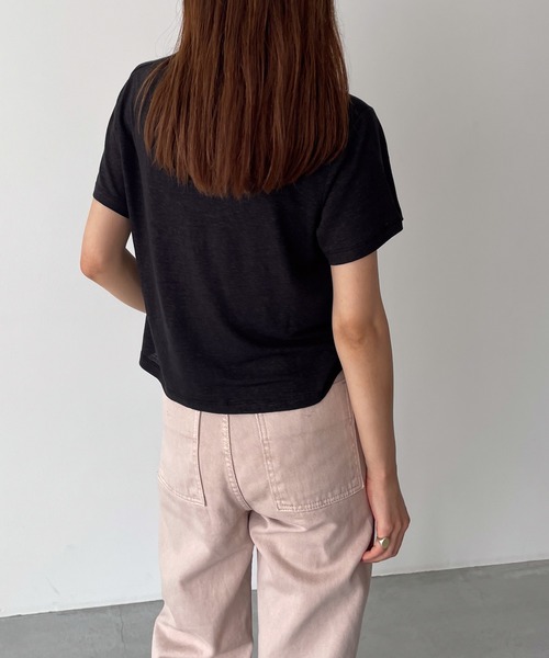 CANAL JEAN(キャナルジーン)の「El mar リネン混スラブ半袖Tシャツ(Tシャツ/カットソー・レディース・ブラック/ブルー/ホワイト・ONE SIZE)」の11枚目の写真