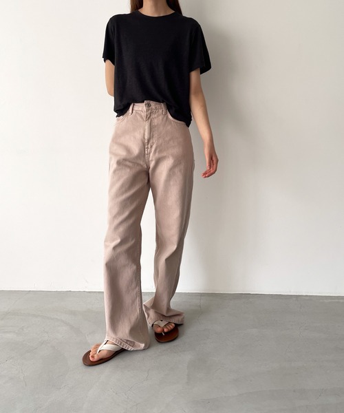 CANAL JEAN(キャナルジーン)の「El mar リネン混スラブ半袖Tシャツ(Tシャツ/カットソー・レディース・ブラック/ブルー/ホワイト・ONE SIZE)」の7枚目の写真