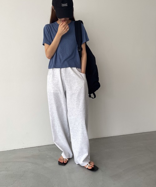 CANAL JEAN(キャナルジーン)の「El mar リネン混スラブ半袖Tシャツ(Tシャツ/カットソー・レディース・ブラック/ブルー/ホワイト・ONE SIZE)」の5枚目の写真