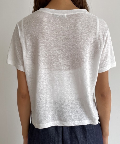 CANAL JEAN(キャナルジーン)の「El mar リネン混スラブ半袖Tシャツ(Tシャツ/カットソー・レディース・ブラック/ブルー/ホワイト・ONE SIZE)」の10枚目の写真