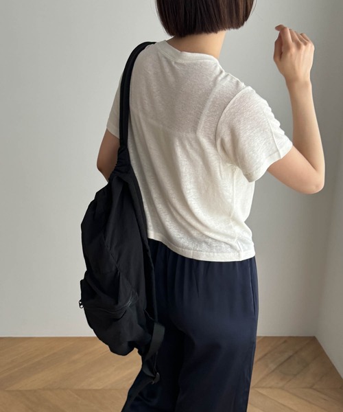 CANAL JEAN(キャナルジーン)の「El mar リネン混スラブ半袖Tシャツ(Tシャツ/カットソー・レディース・ブラック/ブルー/ホワイト・ONE SIZE)」の19枚目の写真
