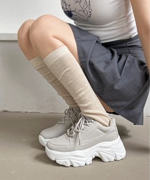 Shoes in Closet（シューズインクローゼット）の「【人気カラー再入荷中】☆かわいく盛れる 軽量 厚底 ボリュームソール  ファスナーつき　ミッドカット スニーカー 1929（スニーカー）」