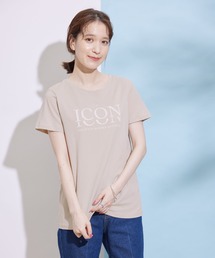 フロッキープリントTシャツ