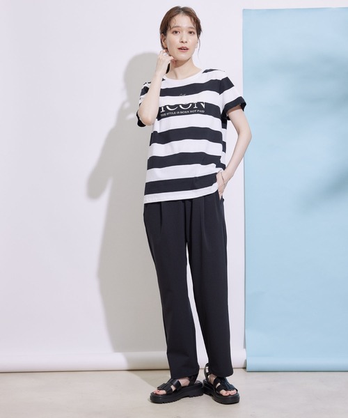 Jayro（ジャイロ）の「フロッキープリントTシャツ（Tシャツ/カットソー・レディース・ホワイト/グレー系その他/ブラック/ブラック系その他・FREE）」の9枚目の写真