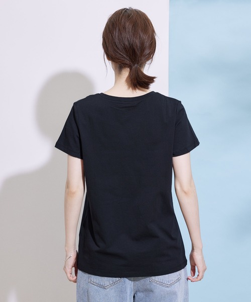 Jayro（ジャイロ）の「フロッキープリントTシャツ（Tシャツ/カットソー・レディース・ホワイト/グレー系その他/ブラック/ブラック系その他・FREE）」の19枚目の写真