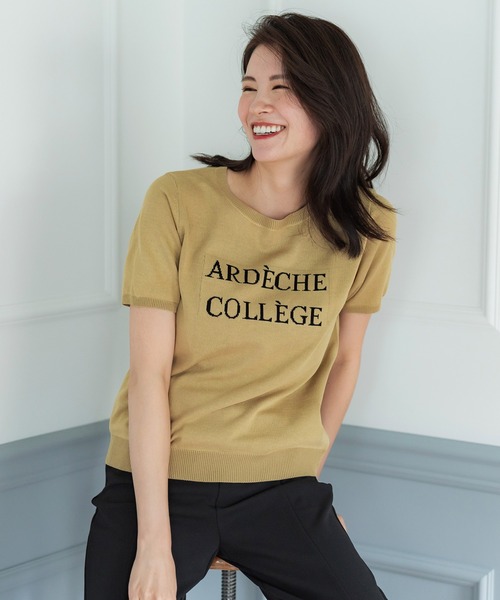 coca(coca)(コカ)の「ジャカードロゴニットトップス(ニット/セーター・レディース・ブラック/ベージュ・M/L)」の3枚目の写真