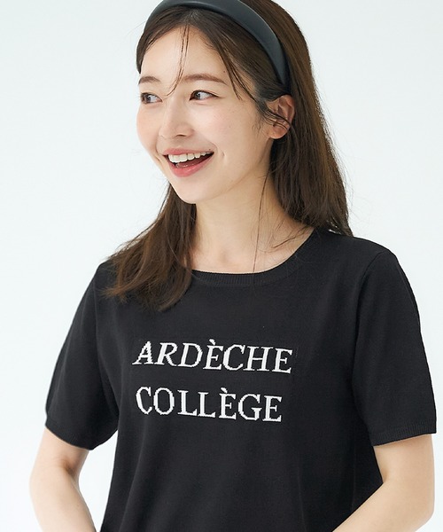 coca(coca)(コカ)の「ジャカードロゴニットトップス(ニット/セーター・レディース・ブラック/ベージュ・M/L)」の4枚目の写真