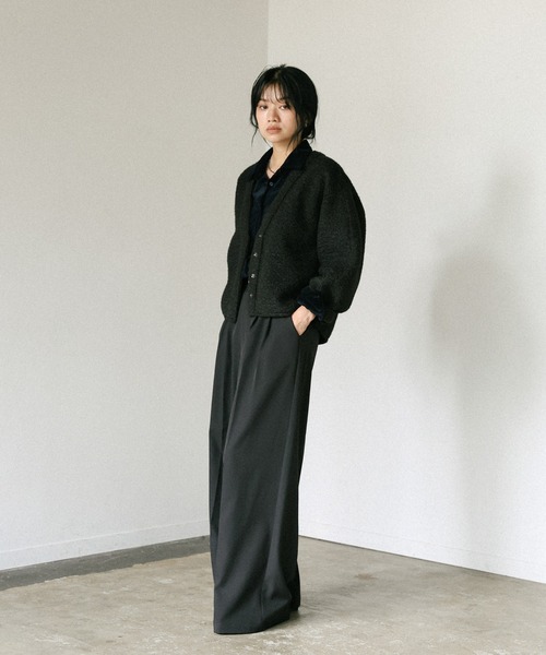 セール】ブークレーVネックショートカーディガン（カーディガン/ボレロ