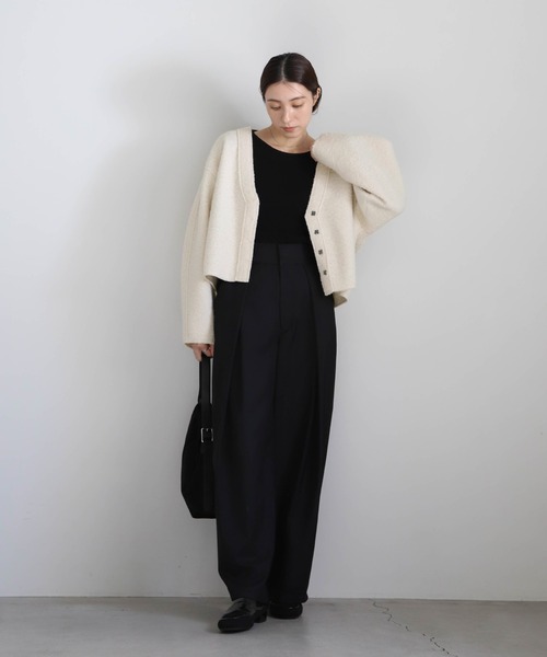 セール】ブークレーVネックショートカーディガン（カーディガン/ボレロ