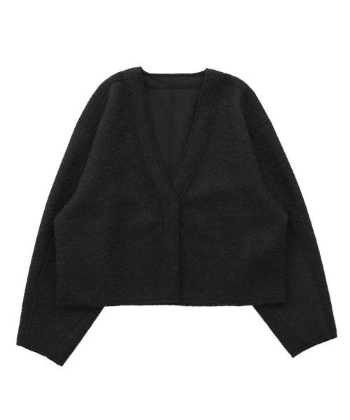 select MOCA（セレクトモカ）の「ブークレーVネックショートカーディガン（カーディガン/ボレロ・レディース・アイボリー/ブラック/スモークピンク/ライトベージュ/チャコール/モカ・FREE/LARGE）」の8枚目の写真