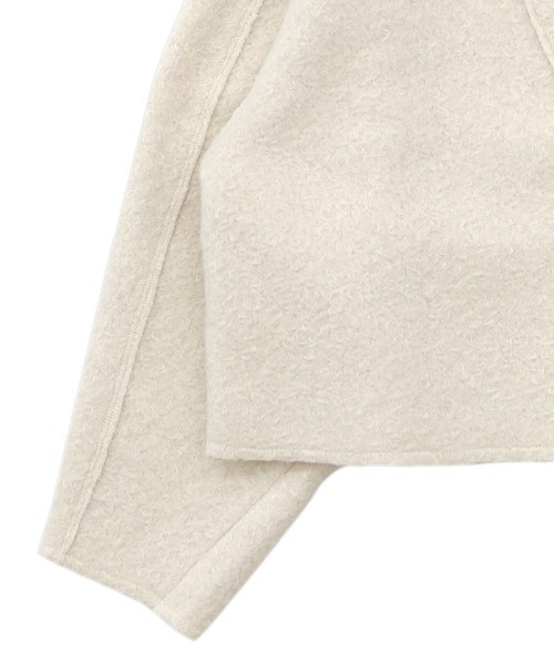 select MOCA（セレクトモカ）の「ブークレーVネックショートカーディガン（カーディガン/ボレロ・レディース・アイボリー/ブラック/スモークピンク/ライトベージュ/チャコール/モカ・FREE/LARGE）」の11枚目の写真