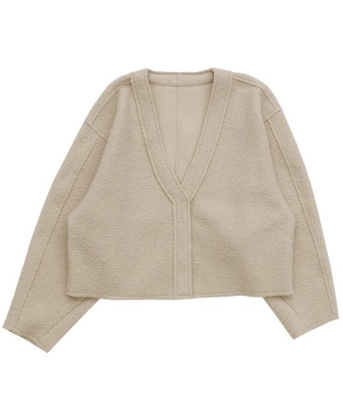 select MOCA（セレクトモカ）の「ブークレーVネックショートカーディガン（カーディガン/ボレロ・レディース・アイボリー/ブラック/スモークピンク/ライトベージュ/チャコール/モカ・FREE/LARGE）」の14枚目の写真