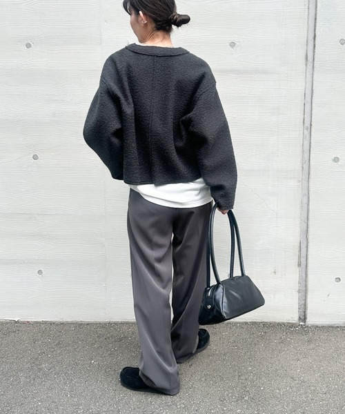 セール】ブークレーVネックショートカーディガン（カーディガン/ボレロ