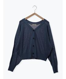 Samansa Mos2 | ショート丈シアーVネックカーディガン(カーディガン/ボレロ)