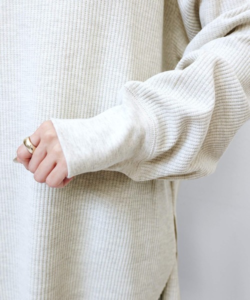 ワッフルタートルネック長袖トップス（Tシャツ/カットソー）｜andme