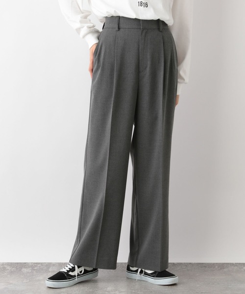 GLOBAL WORK（グローバルワーク）の「ウツクシルエットワイドパンツ/906056（その他パンツ・レディース・グリーン系その他7/ライトグレー/ブラウン系その他/アイボリー/グレー系その他/ブラック・SMALL/LARGE/X-SMALL/MEDIUM）」の4枚目の写真