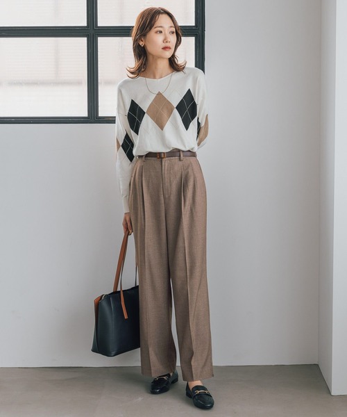 GLOBAL WORK（グローバルワーク）の「ウツクシルエットワイドパンツ/906056（その他パンツ・レディース・グリーン系その他7/ライトグレー/ブラウン系その他/アイボリー/グレー系その他/ブラック・SMALL/LARGE/X-SMALL/MEDIUM）」の15枚目の写真