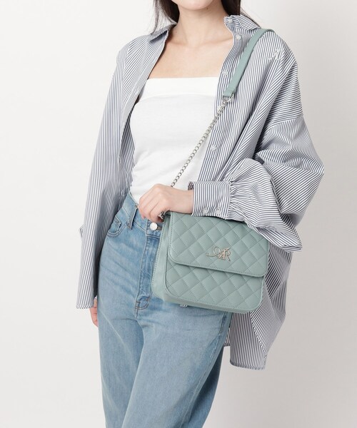 Ober Tashe（オーバータッシェ）の「ロゴ キルトショルダーバッグ（ショルダーバッグ・レディース・グレー/ブラック系8/ブルー系その他/ピンク系/ブラック・FREE）」の5枚目の写真