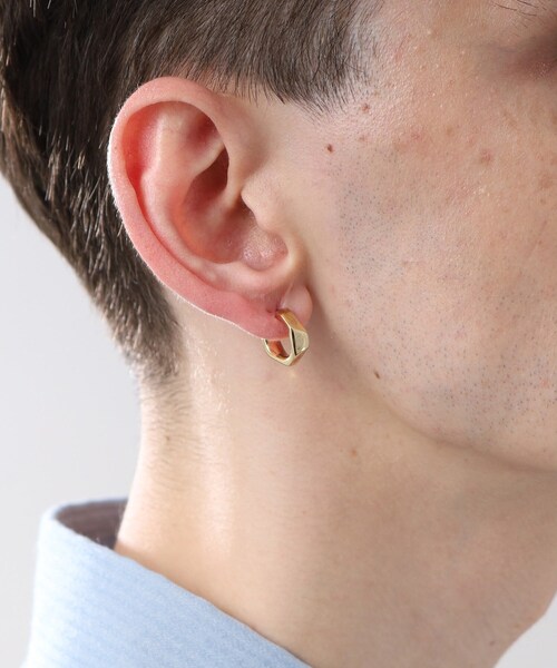 TAKEO KIKUCHI(タケオキクチ)の「◆ペンタゴンカットピアス(ピアス(両耳用)・メンズ・ピンクゴールド/シルバー・00)」の17枚目の写真