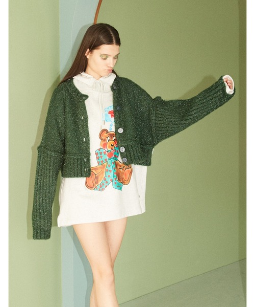 Little sunny bite(リトルサニーバイト)の「【Little sunny bite】little sunny bite x anna hofmann Bear hoodie(パーカー・レディース・ホワイト・SMALL)」の3枚目の写真