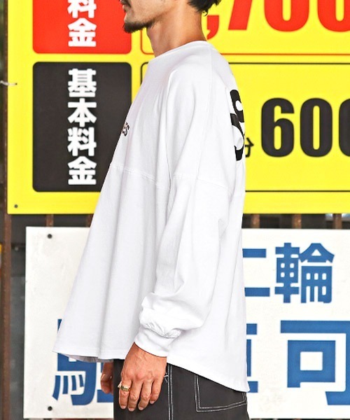 LUXSTYLE(ラグスタイル)の「バックロゴ発泡プリントロンT(Tシャツ/カットソー・メンズ・ブラック×ホワイト/ピンク/ベージュ/ホワイト/ブラック・M/L)」の7枚目の写真